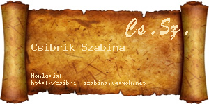 Csibrik Szabina névjegykártya
